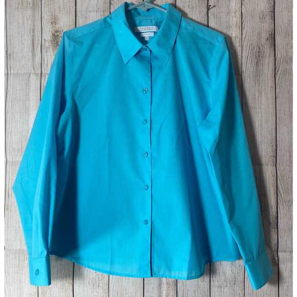 Foxcroft Tops Foxcroft By Appleseeds Wrinkle Free Button Front